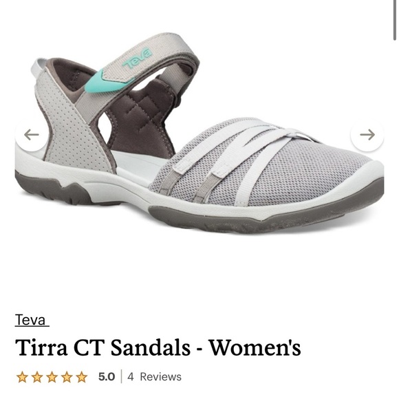 Teva Women’s Tirra CT Sandals Gray Aqua Active Comfort Hiking Summer NWOT 8 39 - Picture 1 of 12
